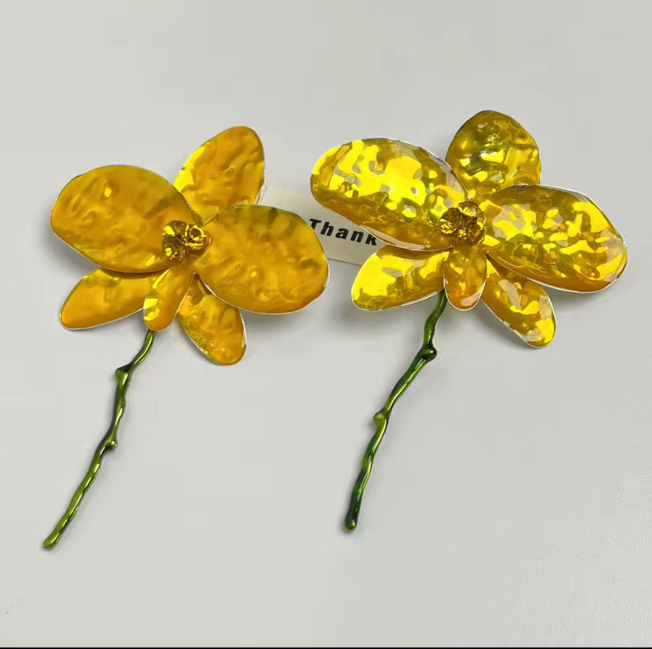 Orchid Earrings with Stem