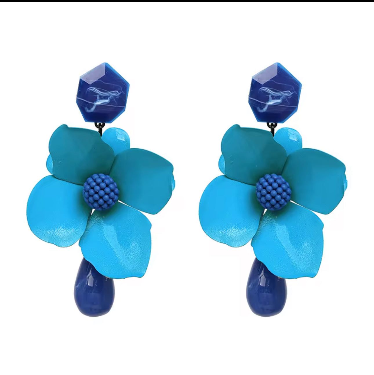 Boucles d'oreilles florales à double couche