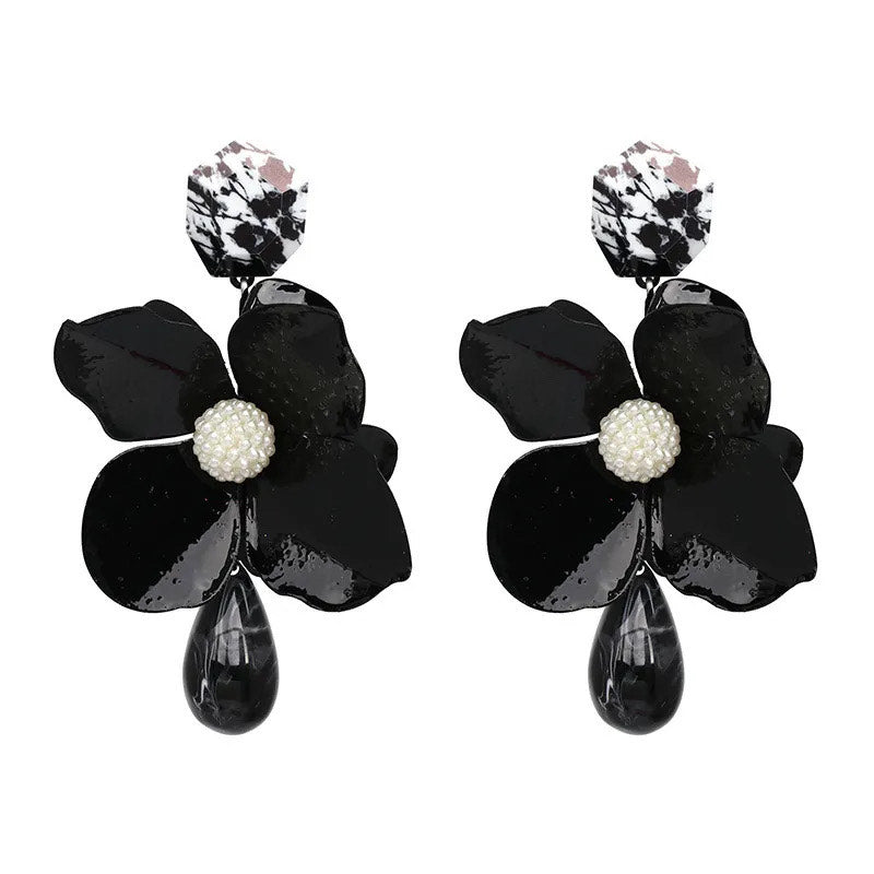 Boucles d'oreilles florales à double couche