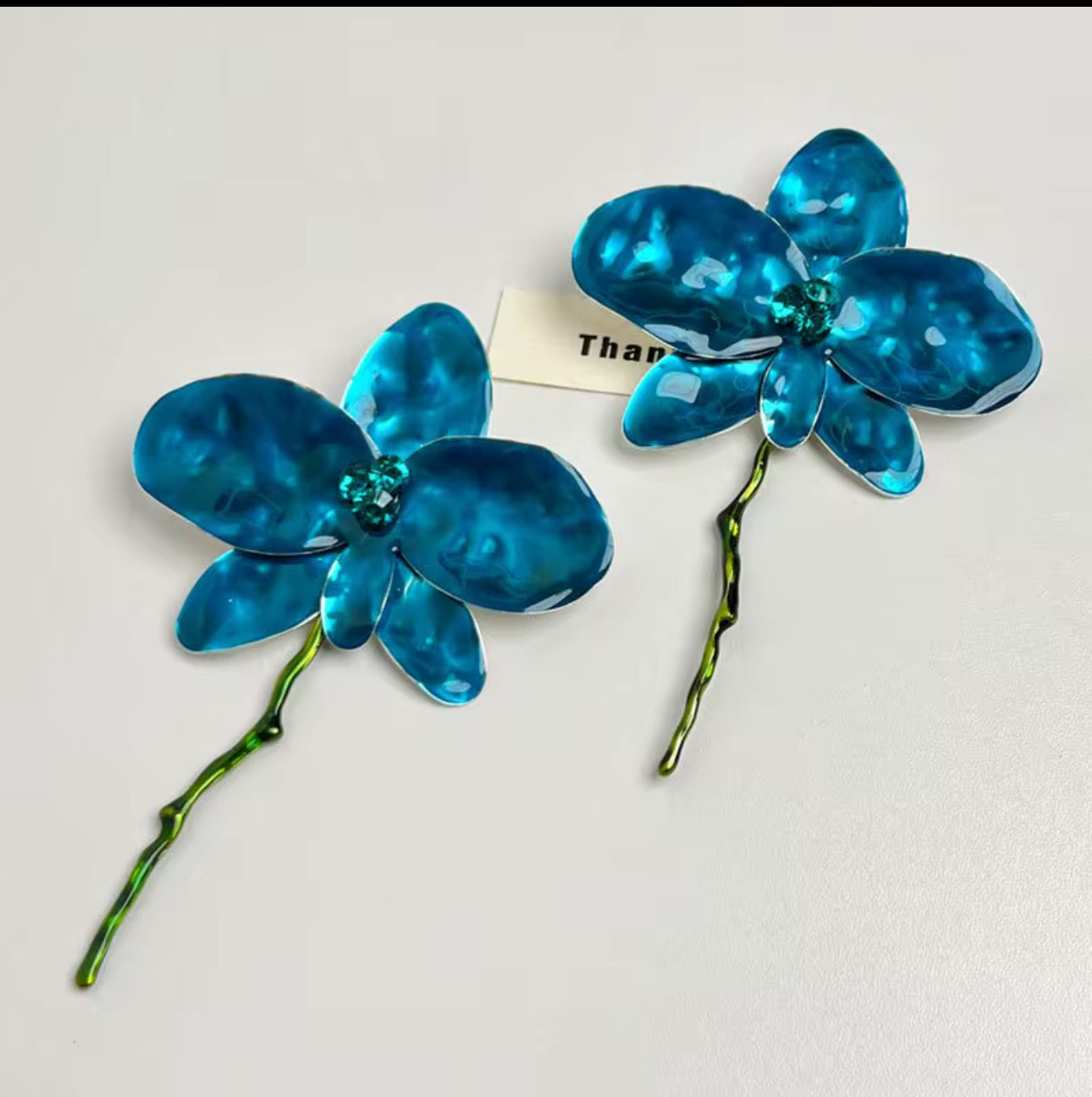 Orchid Earrings with Stem